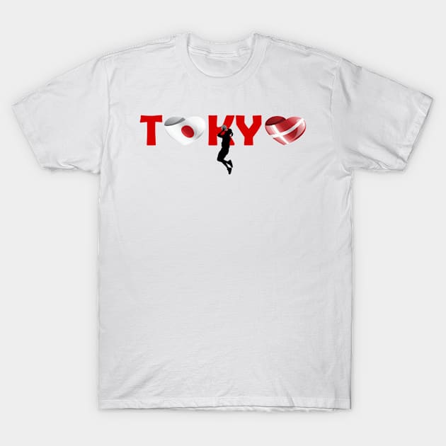 Sports games in Tokyo: Basketball team from Denmark (DK) T-Shirt by ArtDesignDE